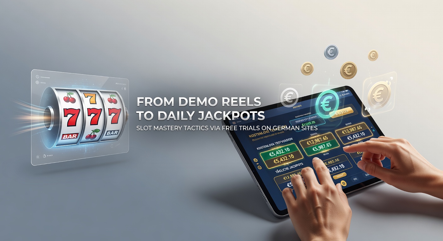 Bunte Slot-Maschinen mit Demo-Reels und Jackpot-Symbolen auf einem deutschen Online-Casino-Hintergrund