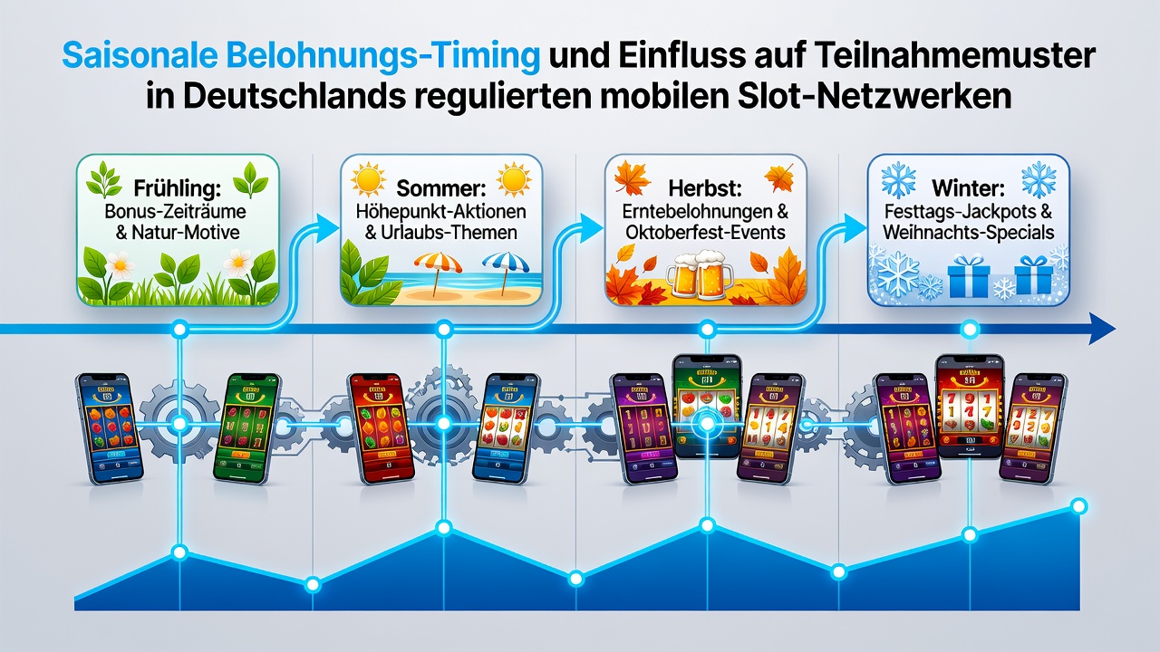 Grafik zeigt saisonale Belohnungszyklen und Nutzungstrends auf deutschen mobilen Slot-Plattformen